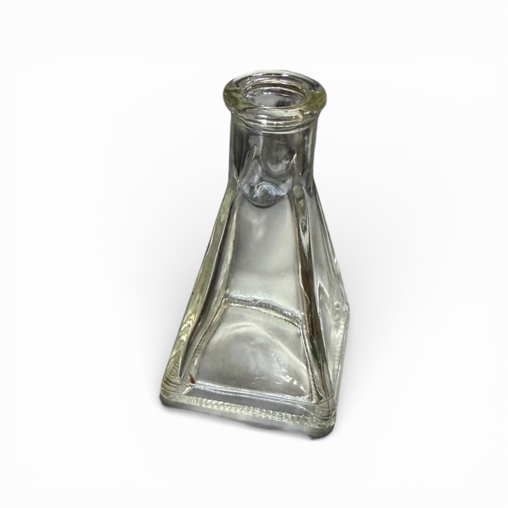 Vintage Clear Glass Pyramid Vase